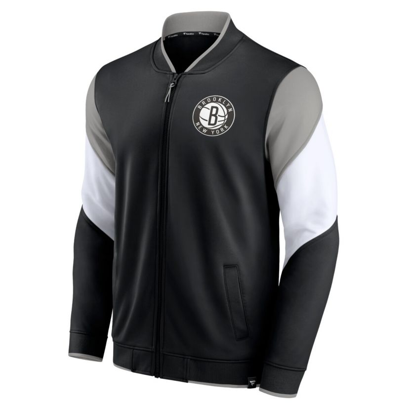 NBA Fanatics Black/Gray Brooklyn Nets League Best Performance Full-Zip Jacket