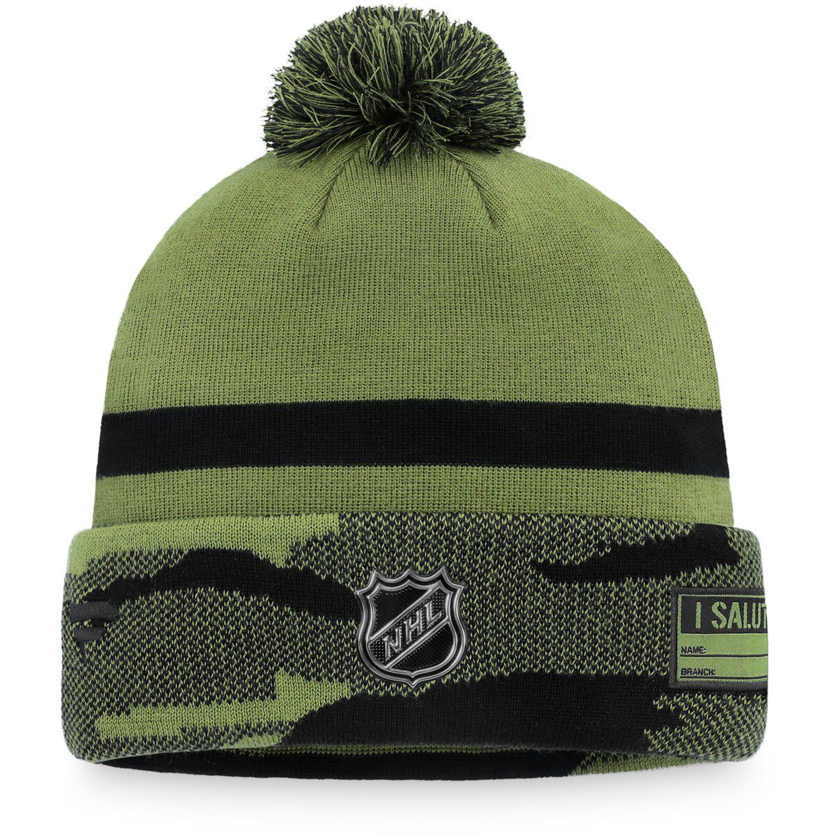 NHL Fanatics Washington Capitals Military Appreciation Cuffed Knit Hat with Pom