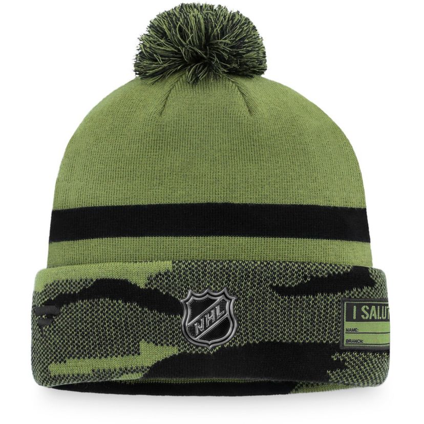 NHL Fanatics Washington Capitals Military Appreciation Cuffed Knit Hat with Pom