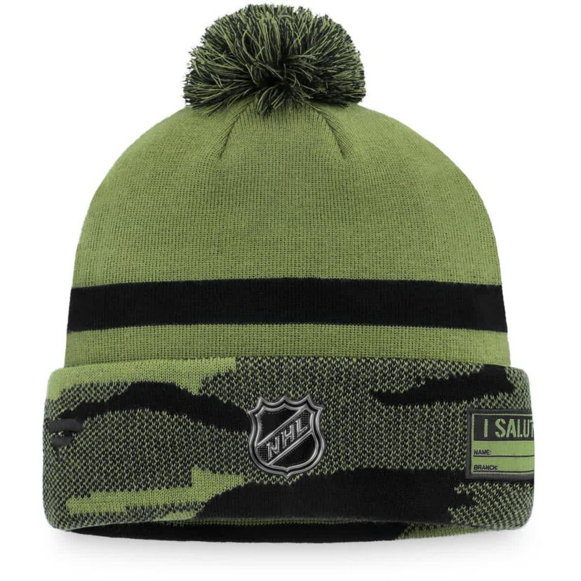 NHL Fanatics New York Rangers Military Appreciation Cuffed Knit Hat with Pom