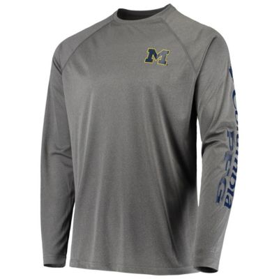 NCAA Michigan Wolverines Terminal Tackle Omni-Shade Raglan Long Sleeve T-Shirt