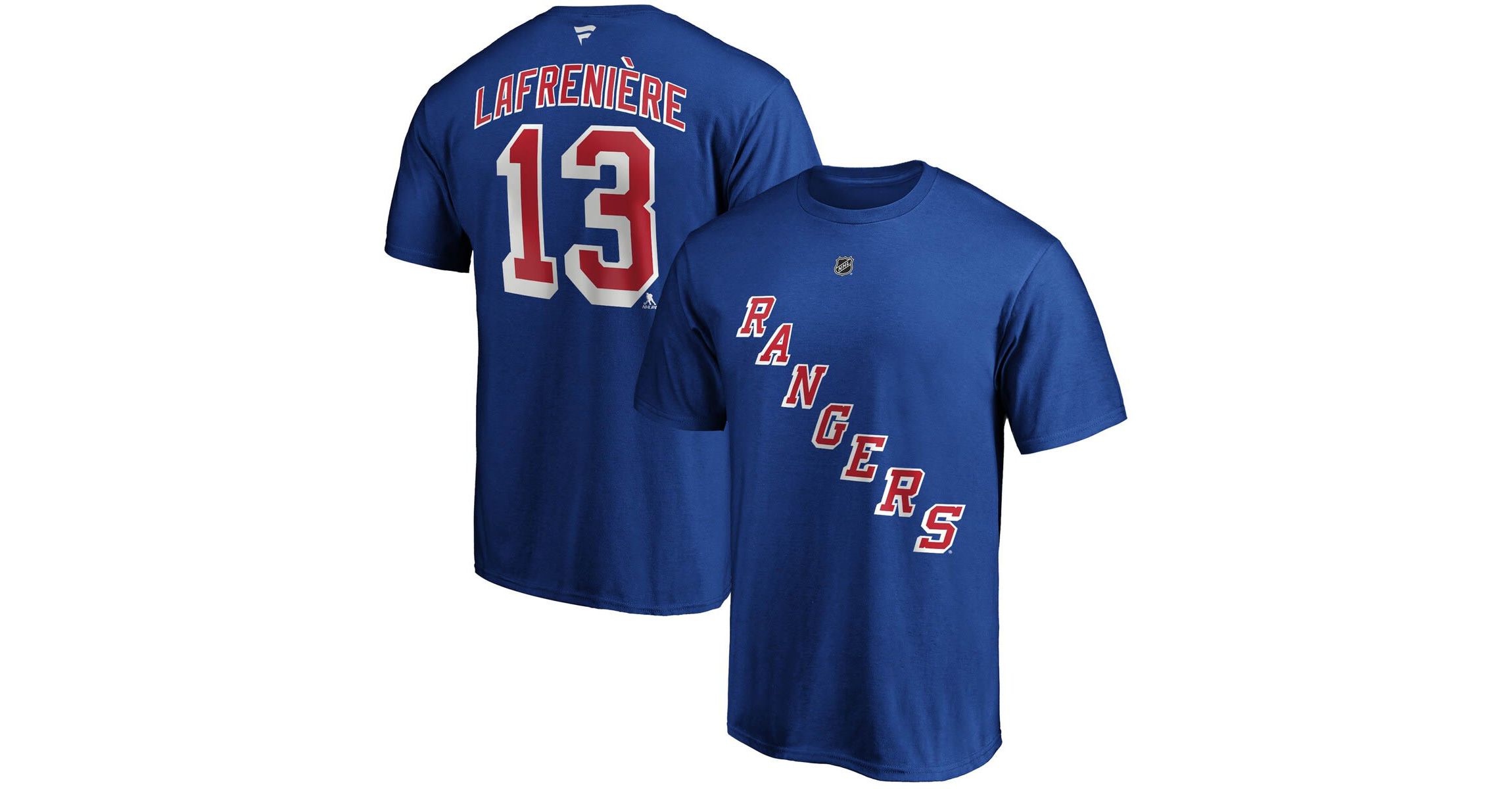 NHL Fanatics Alexis Lafreniere New York Rangers Big & Tall Name & Number T-Shirt