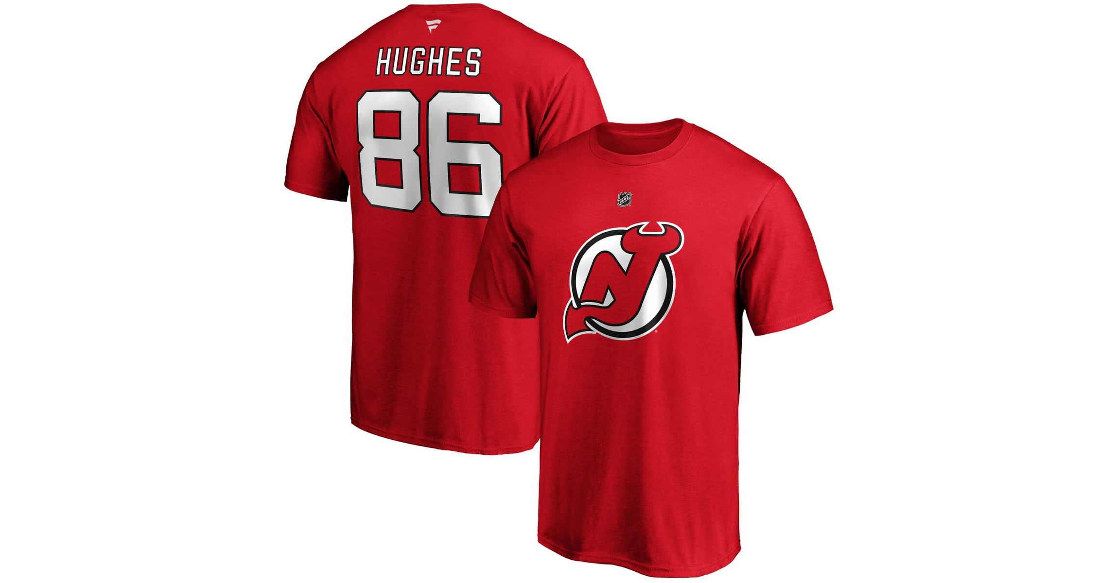 NHL Fanatics Jack Hughes New Jersey Devils Big & Tall Name & Number T-Shirt
