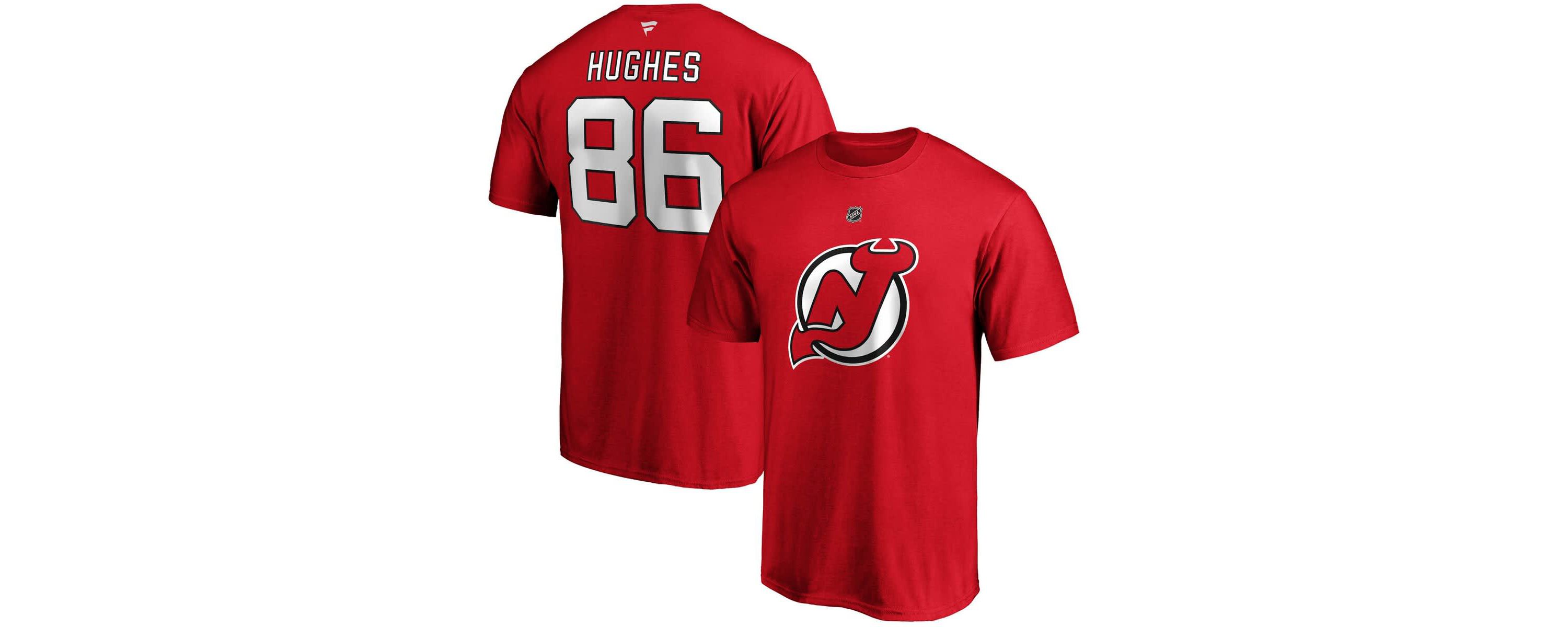 NHL Fanatics Jack Hughes New Jersey Devils Big & Tall Name & Number T-Shirt