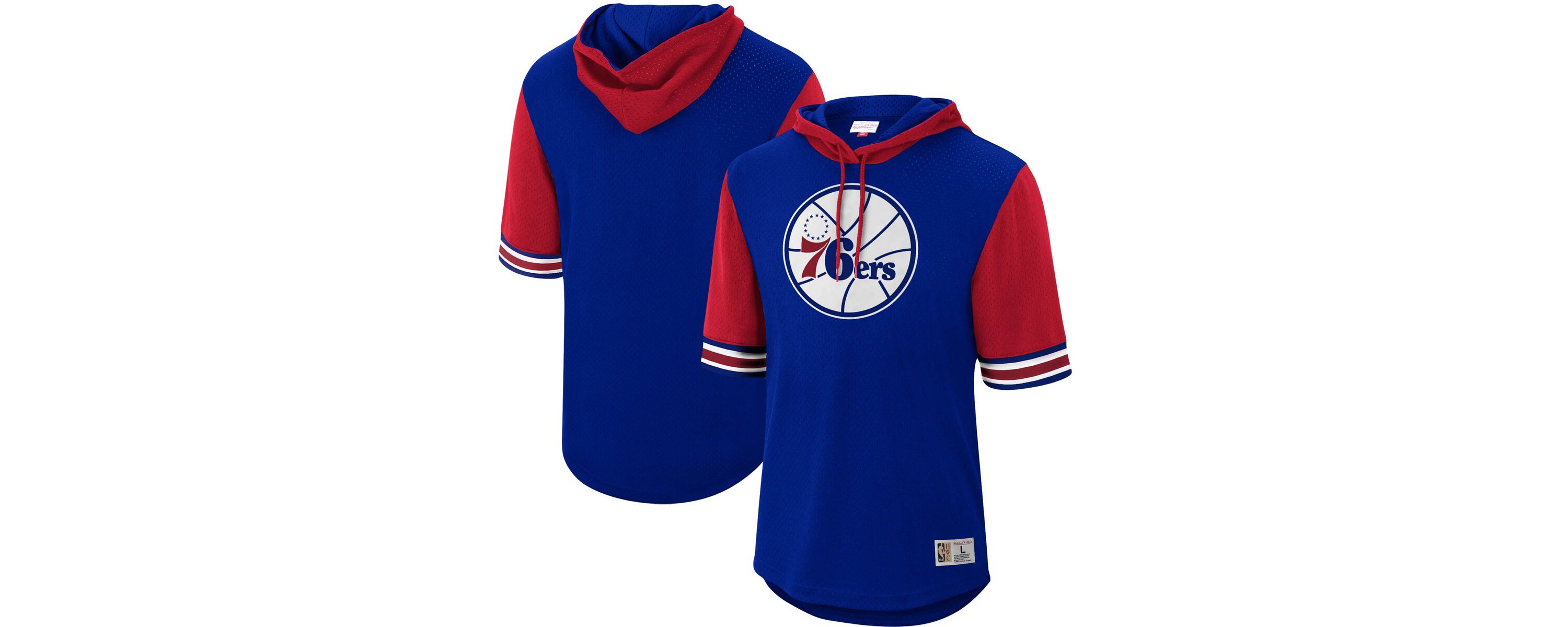 NBA Philadelphia 76ers Hardwood Classics Buzzer Beater Mesh Pullover Hoodie