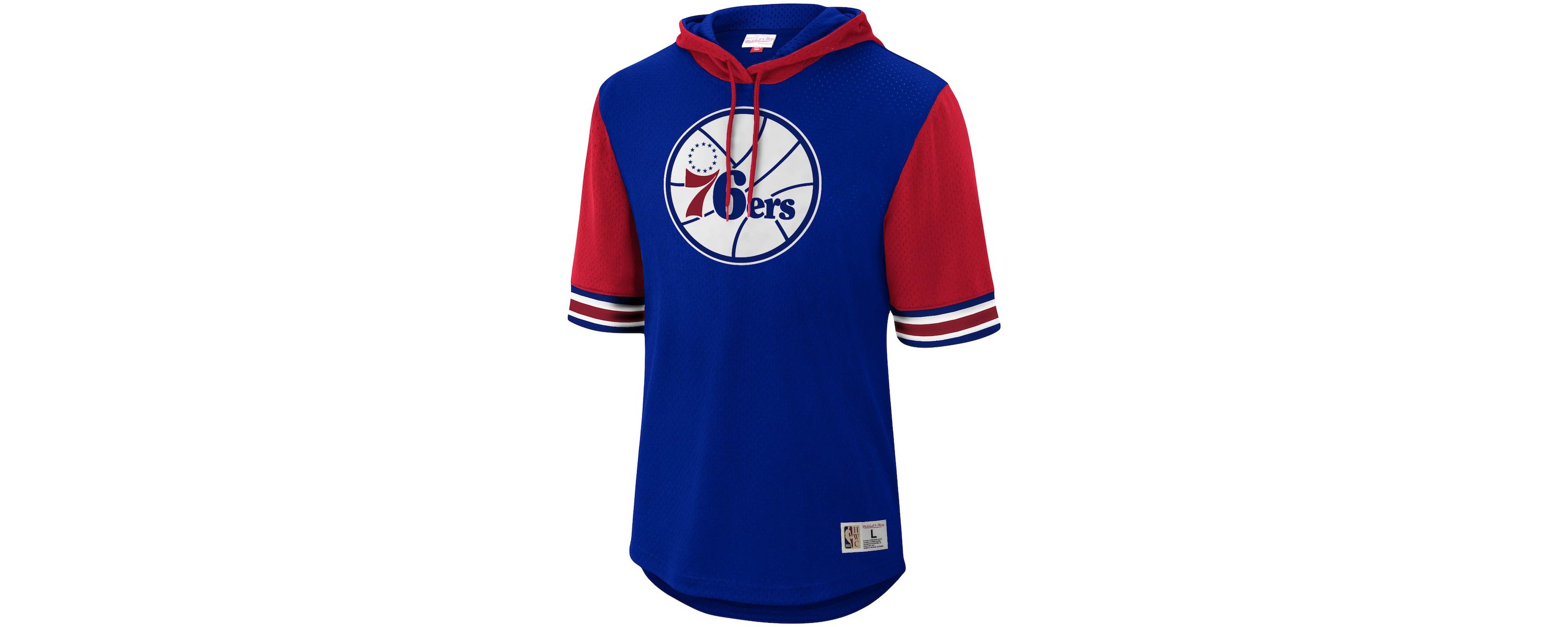 NBA Philadelphia 76ers Hardwood Classics Buzzer Beater Mesh Pullover Hoodie