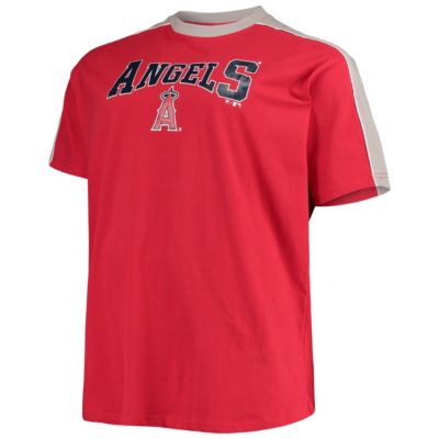 MLB Mike Trout Red/Silver Los Angeles Angels Big & Tall Fashion Piping Player T-Shirt