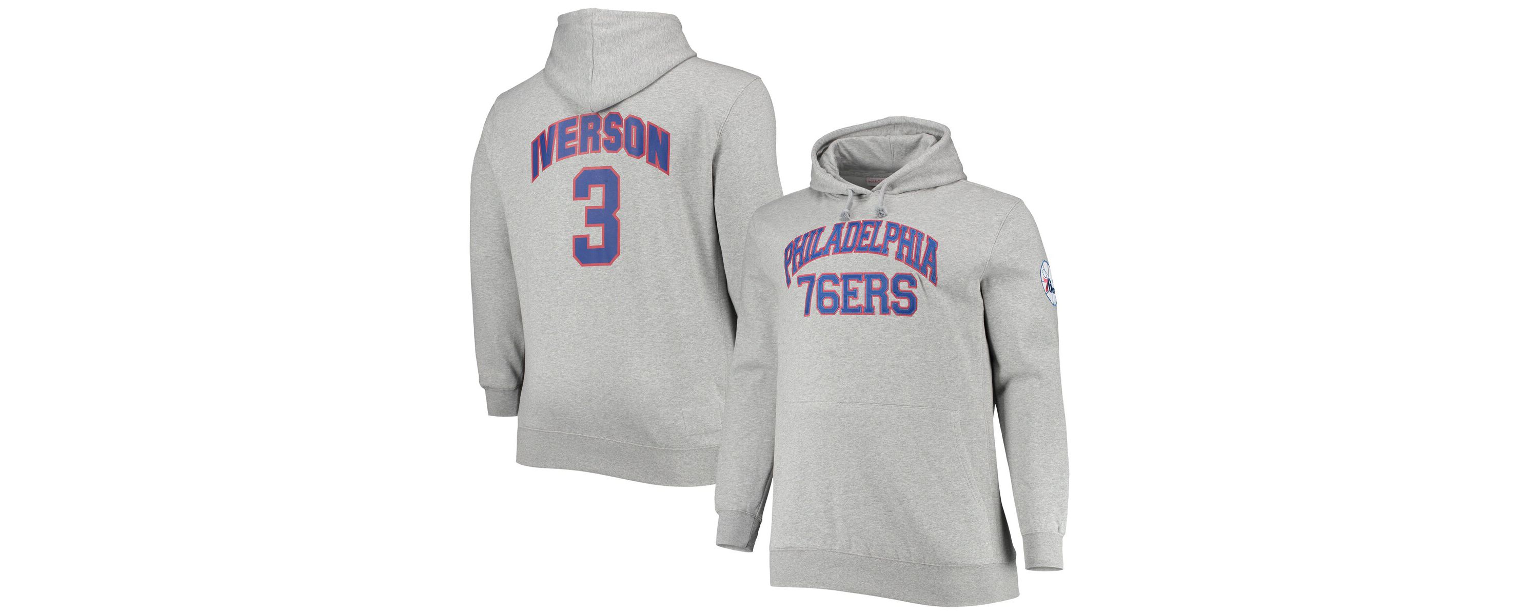 NBA Allen Iverson ed Philadelphia 76ers Big & Tall Name & Number Pullover Hoodie