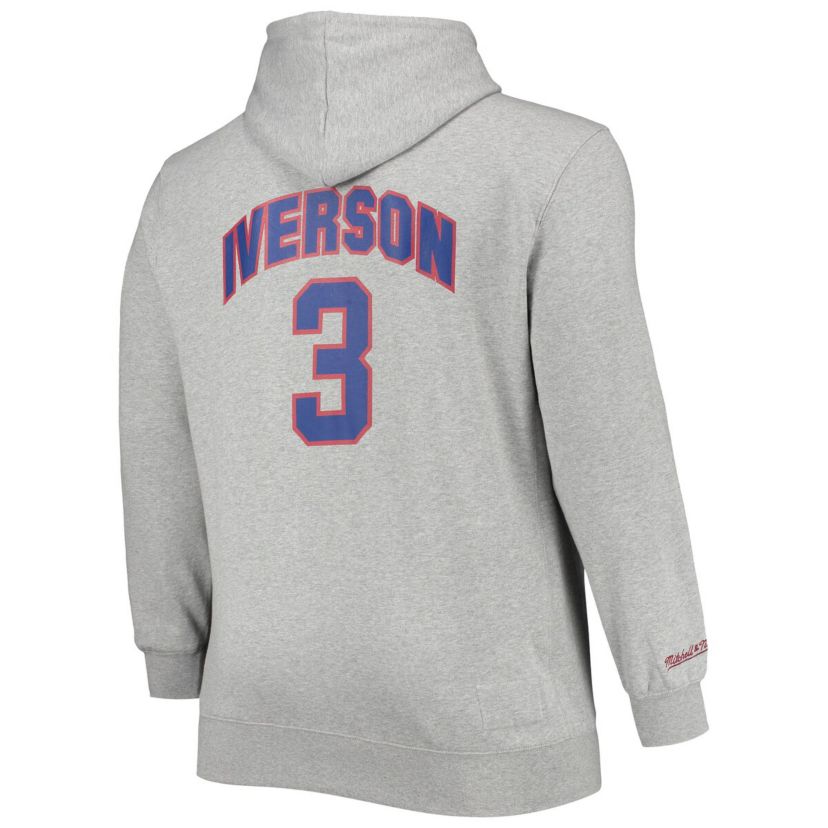 NBA Allen Iverson ed Philadelphia 76ers Big & Tall Name & Number Pullover Hoodie