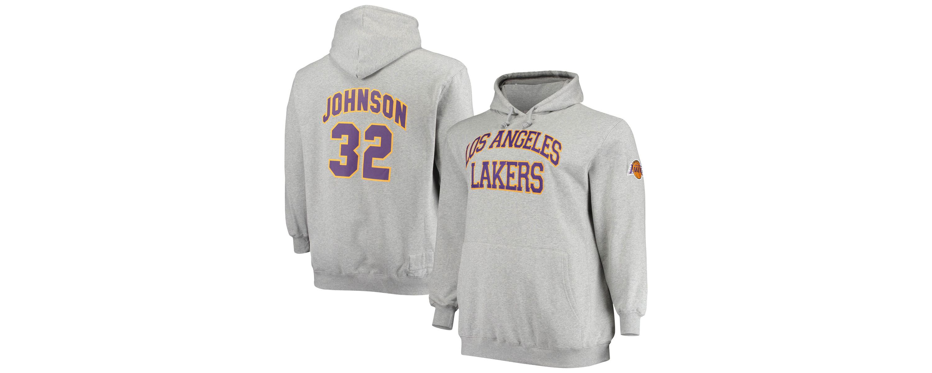 NBA Magic Johnson ed Los Angeles Lakers Big & Tall Name & Number Pullover Hoodie