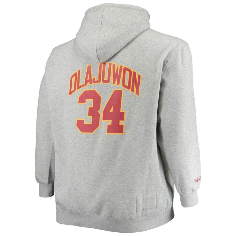 NBA Hakeem Olajuwon ed Houston Rockets Big & Tall Name & Number Pullover Hoodie