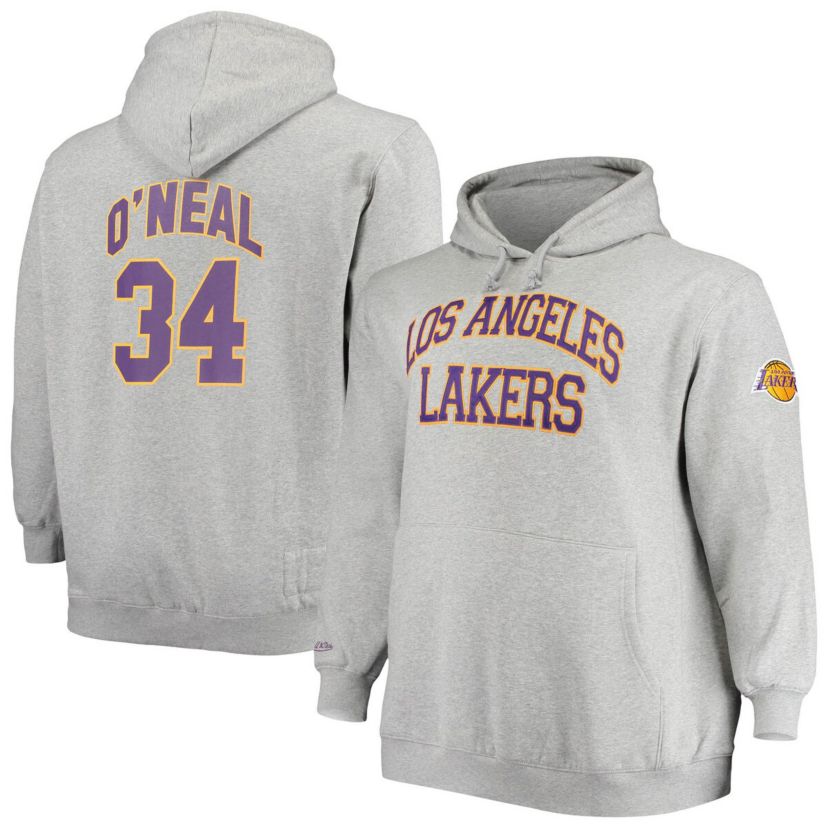 NBA Shaquille ONeal ed Los Angeles Lakers Big & Tall Name & Number Pullover Hoodie