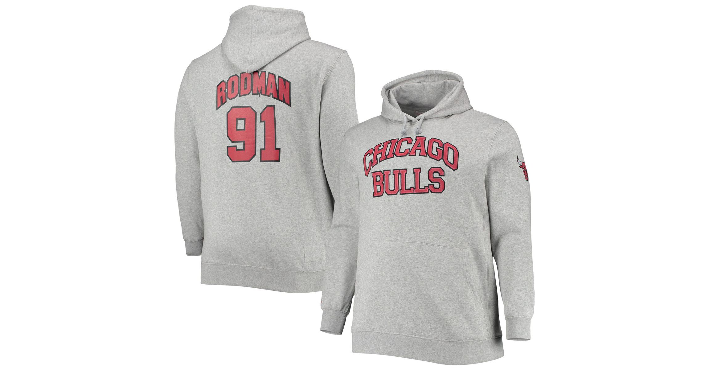 NBA Dennis Rodman ed Chicago Bulls Big & Tall Name & Number Pullover Hoodie