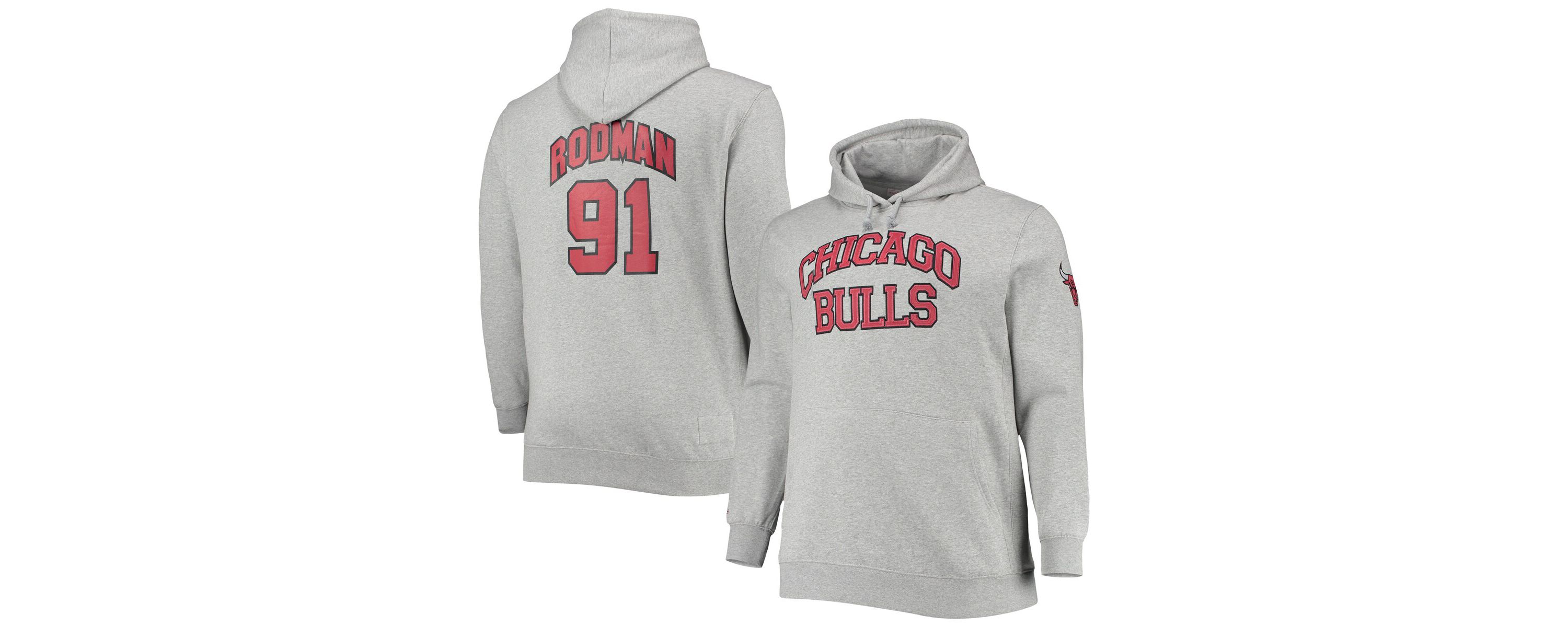 NBA Dennis Rodman ed Chicago Bulls Big & Tall Name & Number Pullover Hoodie