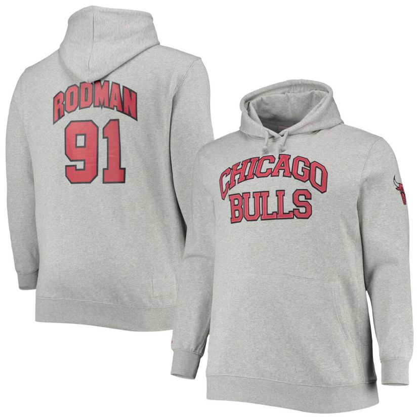 NBA Dennis Rodman ed Chicago Bulls Big & Tall Name & Number Pullover Hoodie