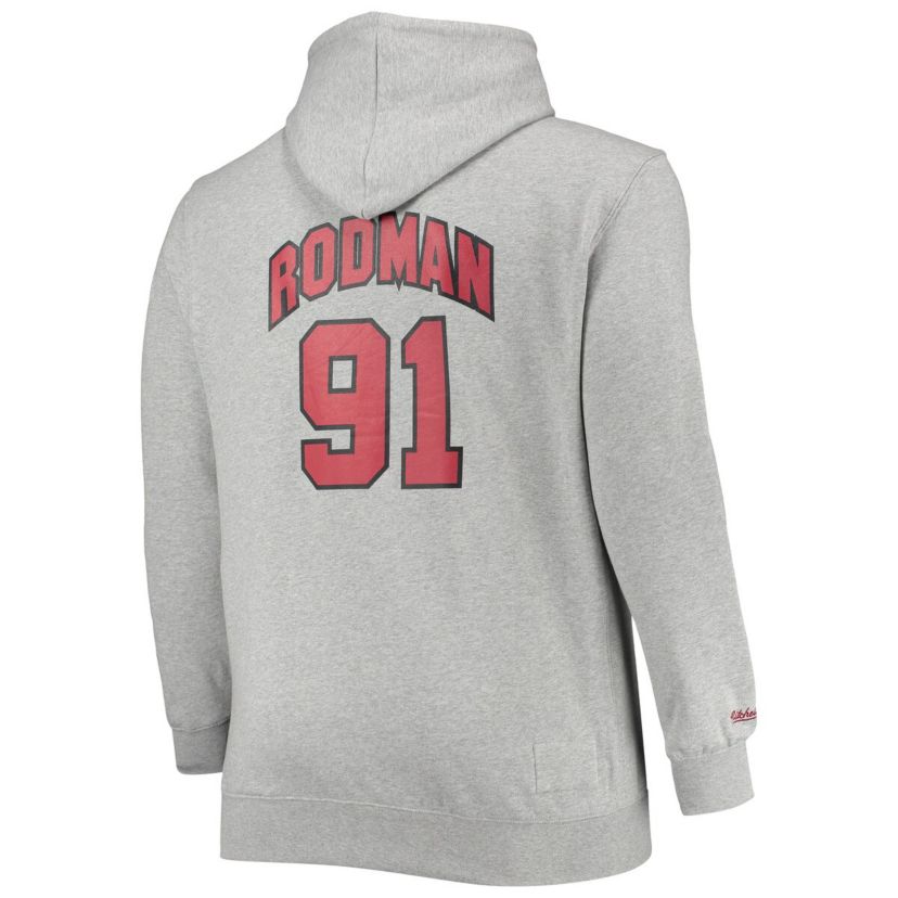 NBA Dennis Rodman ed Chicago Bulls Big & Tall Name & Number Pullover Hoodie