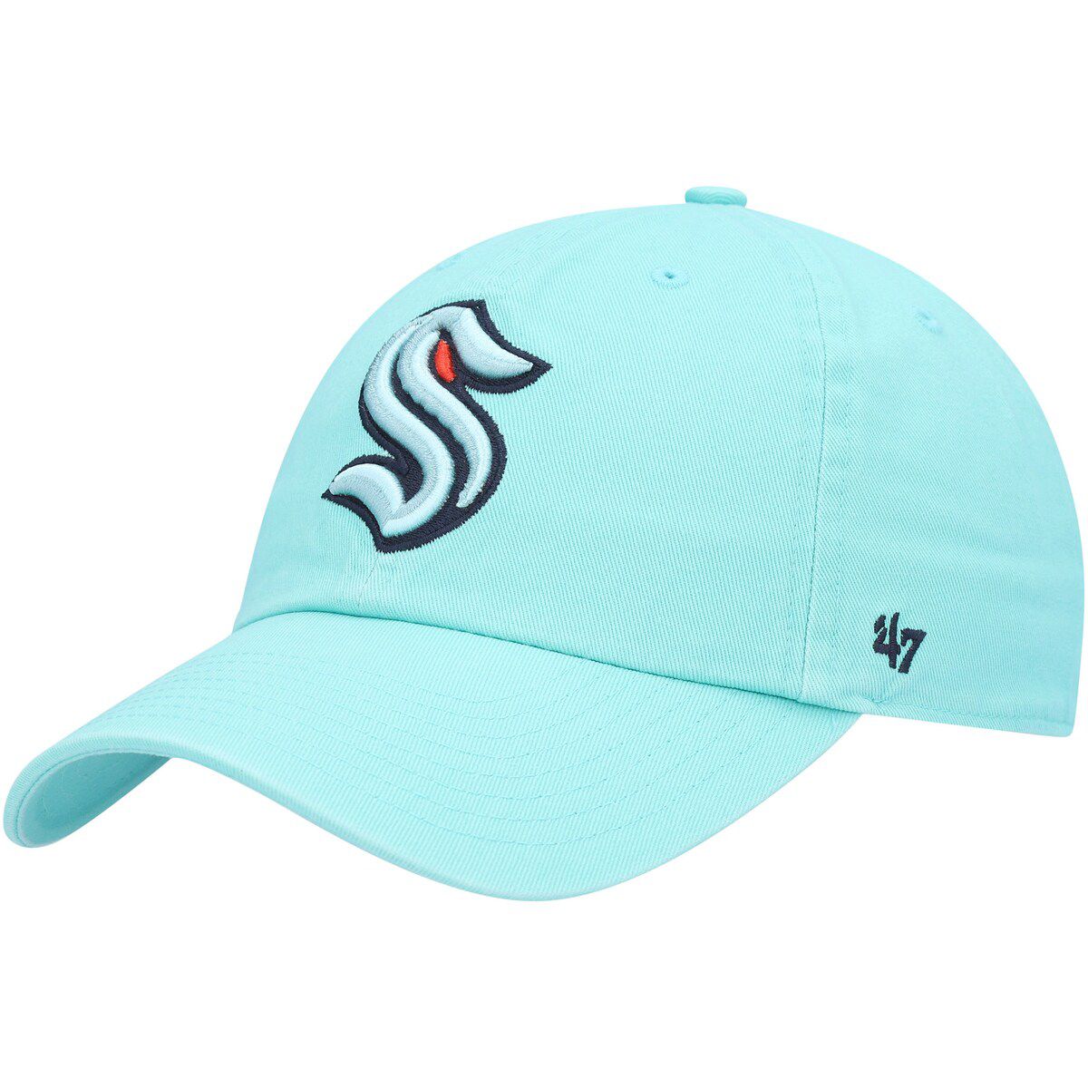 NHL Light Seattle Kraken Logo Clean Up Adjustable Hat