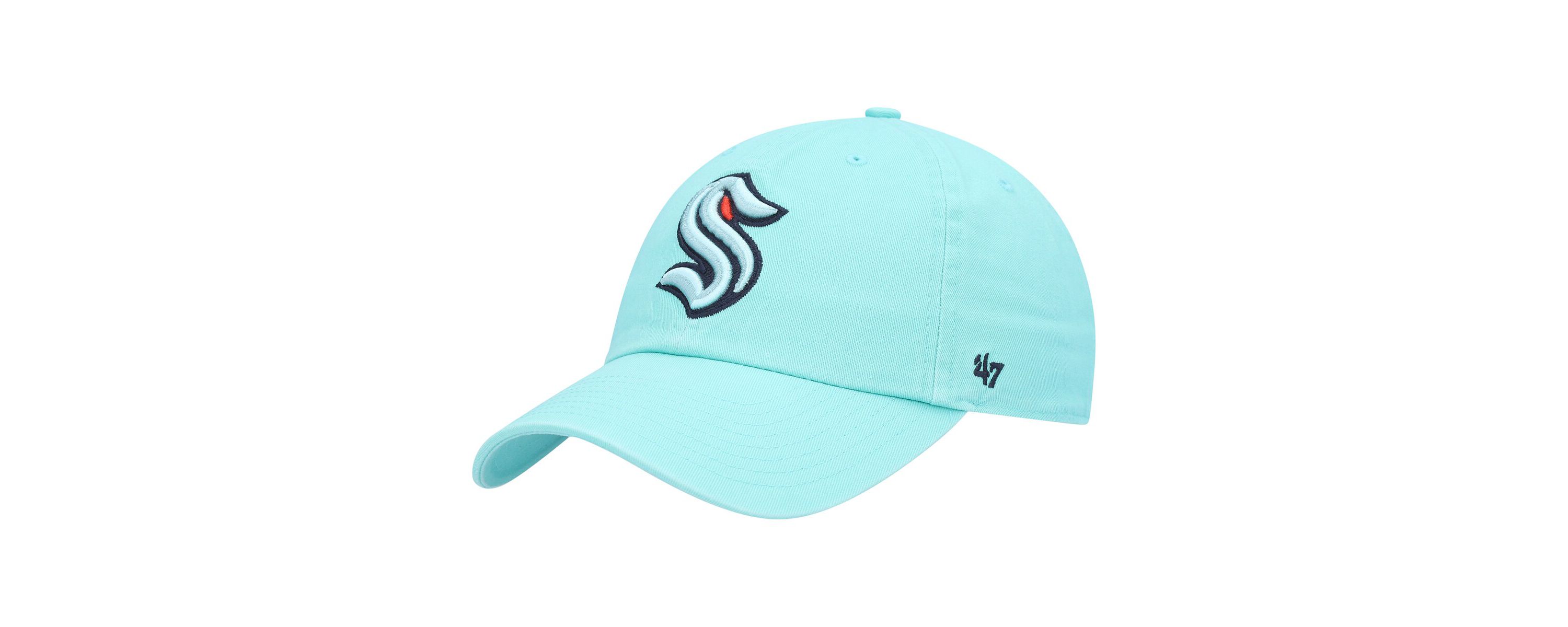 NHL Light Seattle Kraken Logo Clean Up Adjustable Hat