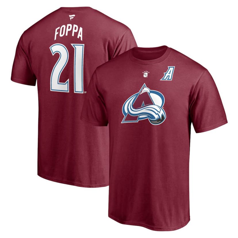 NHL Fanatics Peter Forsberg Colorado Avalanche Authentic Stack Retired Player Nickname & Number T-Shirt
