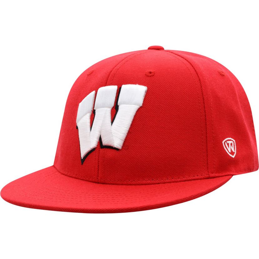 NCAA Wisconsin Badgers Team Color Fitted Hat
