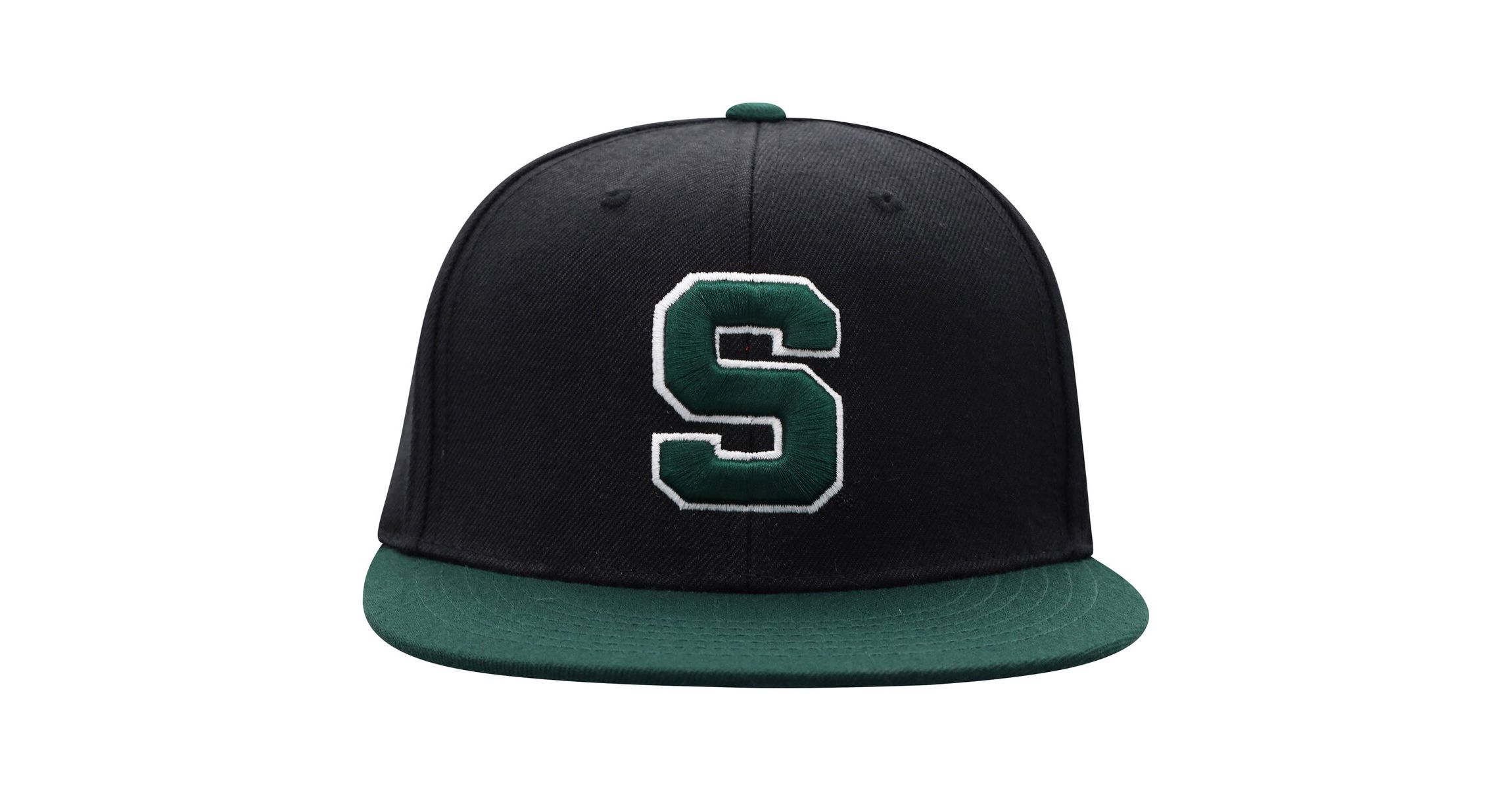 NCAA Black/Green Michigan State Spartans Team Color Two-Tone Fitted Hat