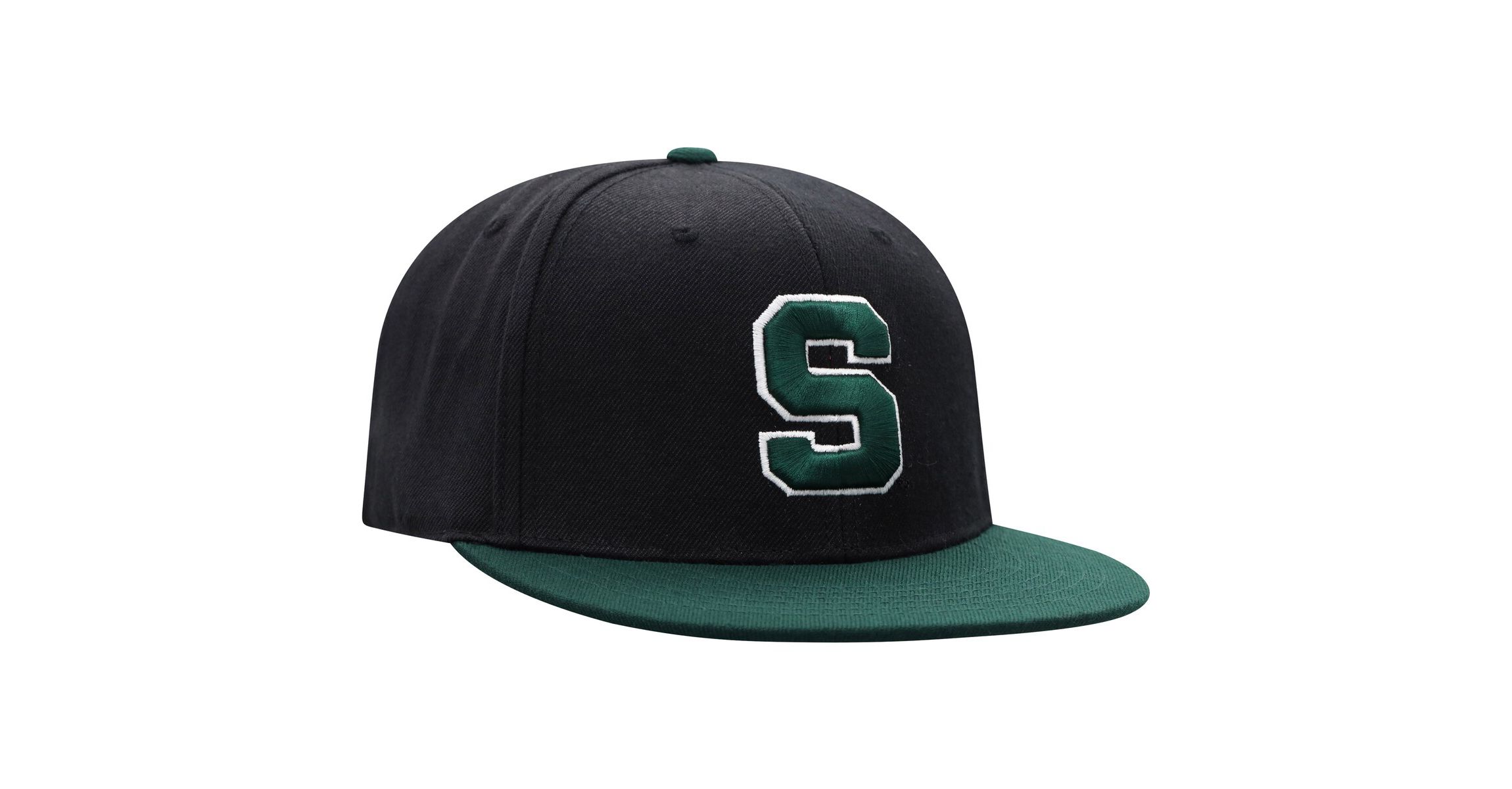NCAA Black/Green Michigan State Spartans Team Color Two-Tone Fitted Hat