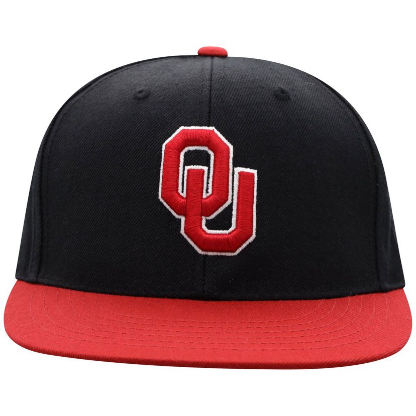 NCAA Black/Crimson Oklahoma Sooners Team Color Two-Tone Fitted Hat