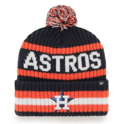 '47 Men's MLB Houston Astros Bering Cuffed Knit Hat with Pom, Navy Blue