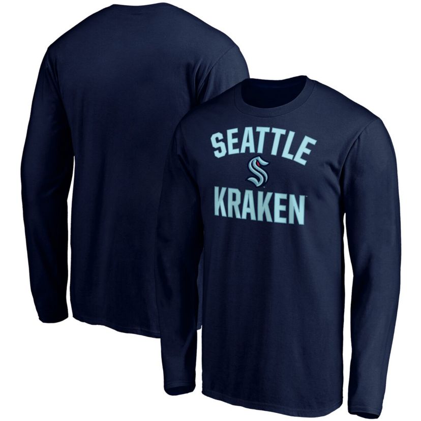 NHL Fanatics Deep Sea Seattle Kraken Big & Tall Victory Arch Long Sleeve T-Shirt