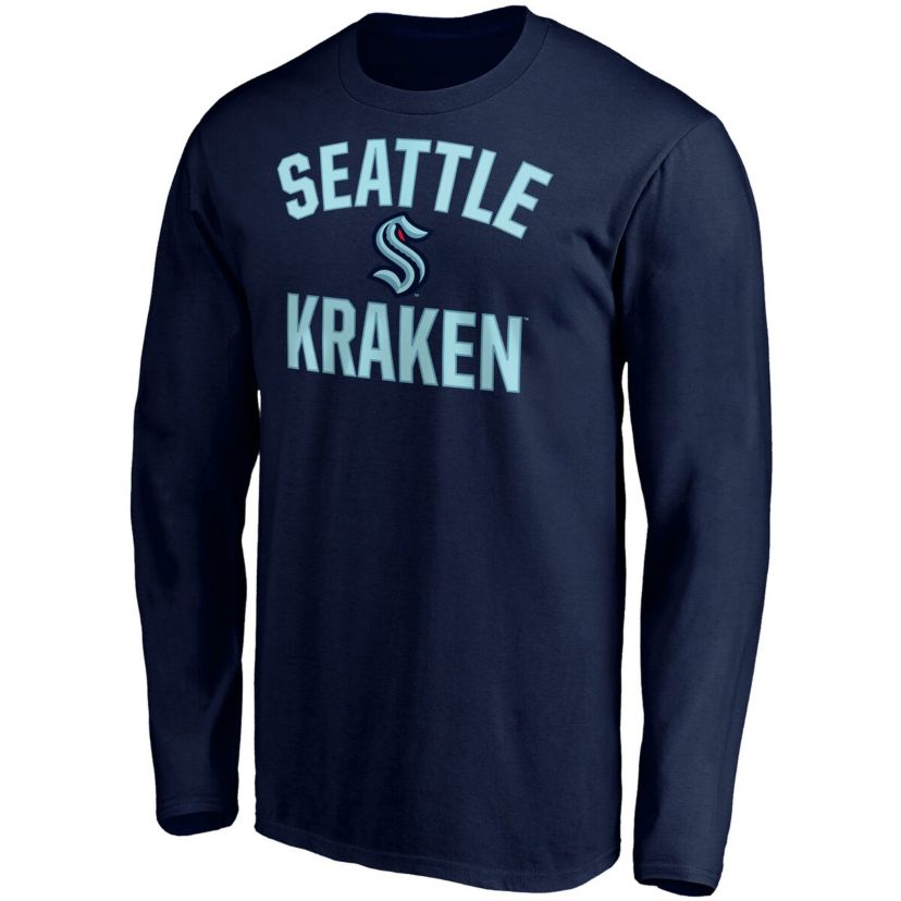 NHL Fanatics Deep Sea Seattle Kraken Big & Tall Victory Arch Long Sleeve T-Shirt