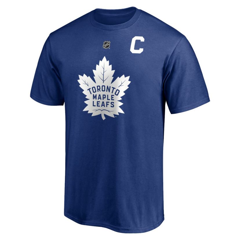 NHL Fanatics John Tavares Toronto Maple Leafs Authentic Stack Name & Number Captain T-Shirt