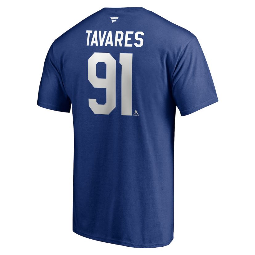 NHL Fanatics John Tavares Toronto Maple Leafs Authentic Stack Name & Number Captain T-Shirt