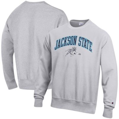 NCAA ed Jackson State Tigers Arch Over Logo Reverse Weave Pullover Sweatshirt
