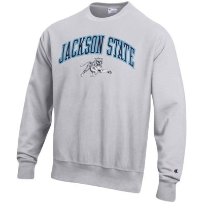 NCAA ed Jackson State Tigers Arch Over Logo Reverse Weave Pullover Sweatshirt