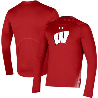 NCAA Under Armour Wisconsin Badgers 2021 Sideline Training Performance Long Sleeve T-Shirt