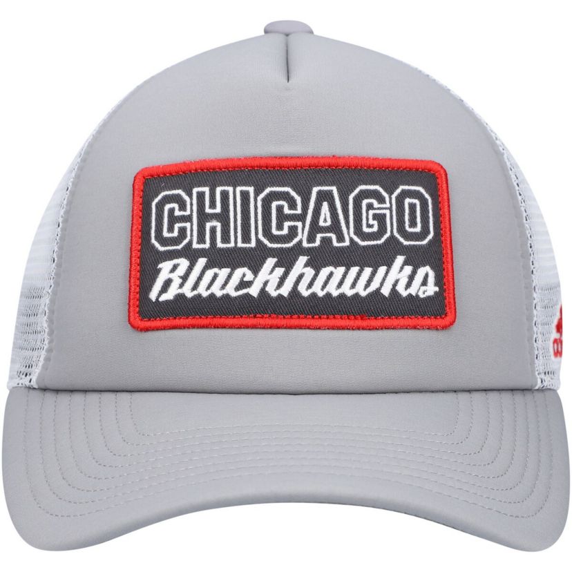 NHL Gray/White Chicago Blackhawks Locker Room Foam Trucker Snapback Hat