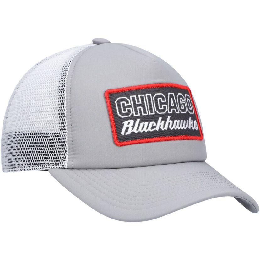 NHL Gray/White Chicago Blackhawks Locker Room Foam Trucker Snapback Hat