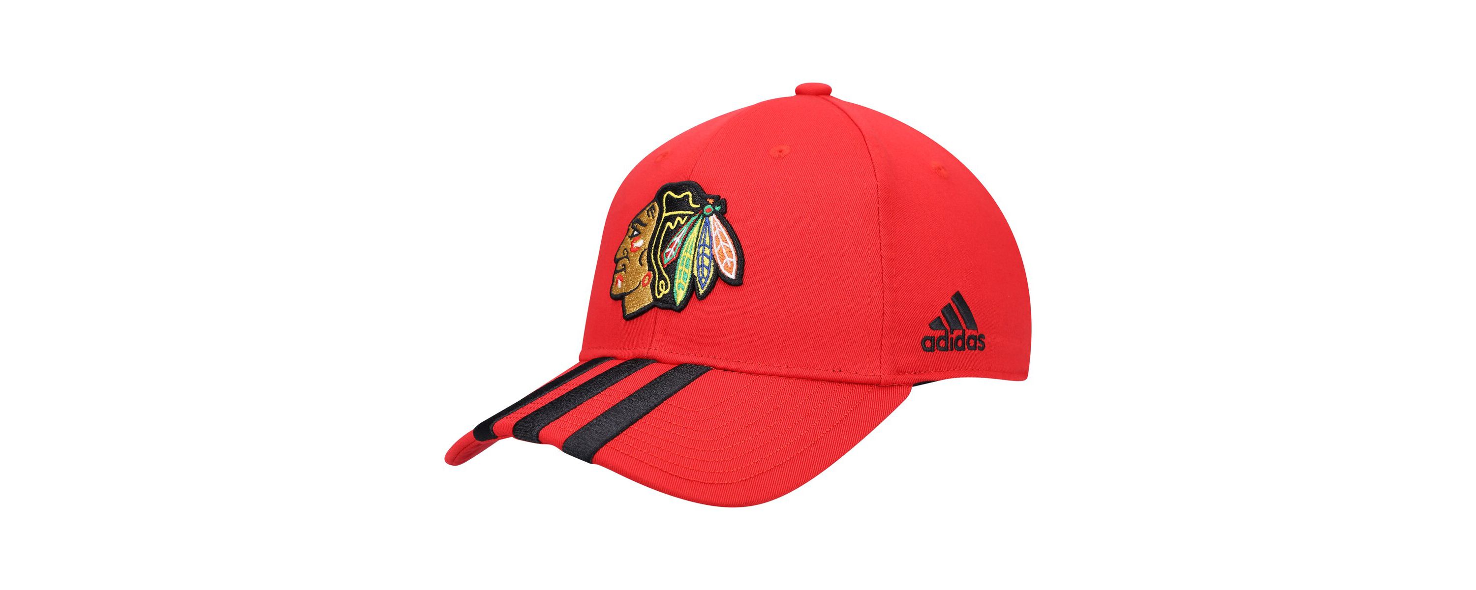 NHL Chicago Blackhawks Locker Room Three Stripe Adjustable Hat