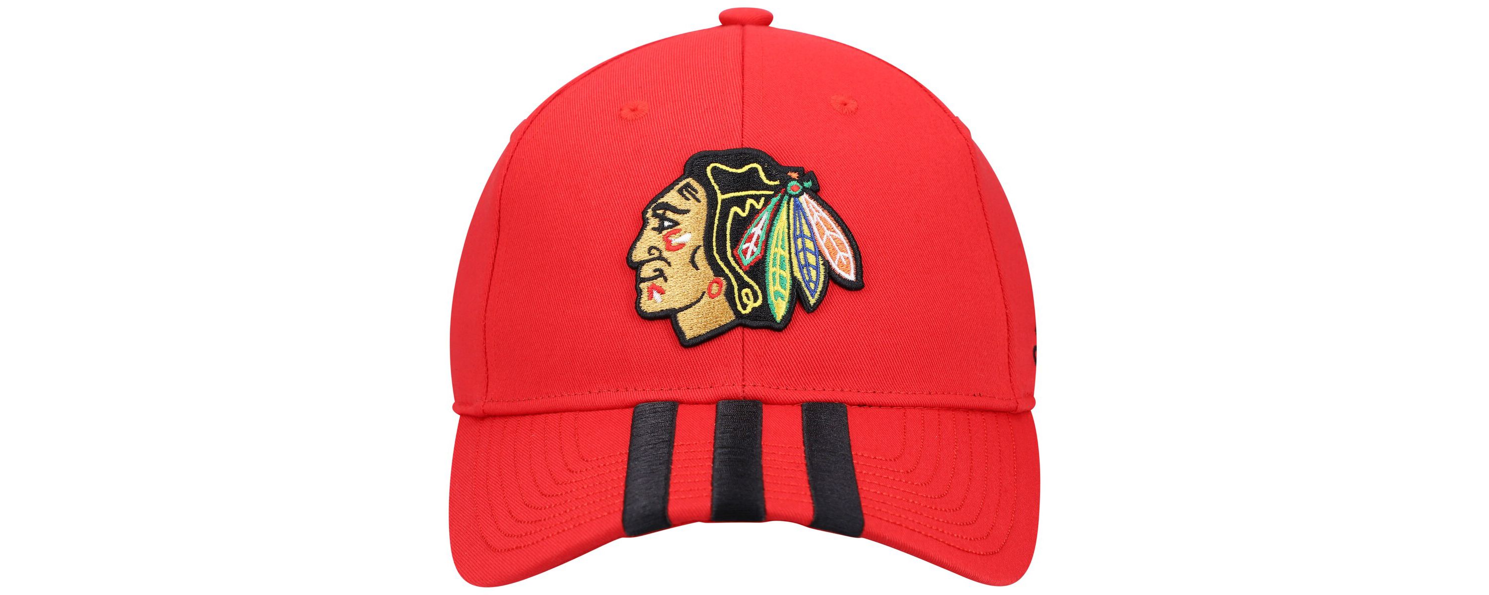 NHL Chicago Blackhawks Locker Room Three Stripe Adjustable Hat