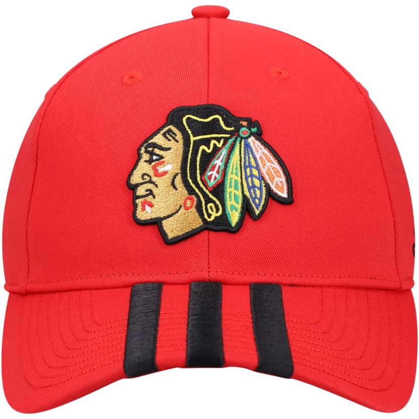 NHL Chicago Blackhawks Locker Room Three Stripe Adjustable Hat
