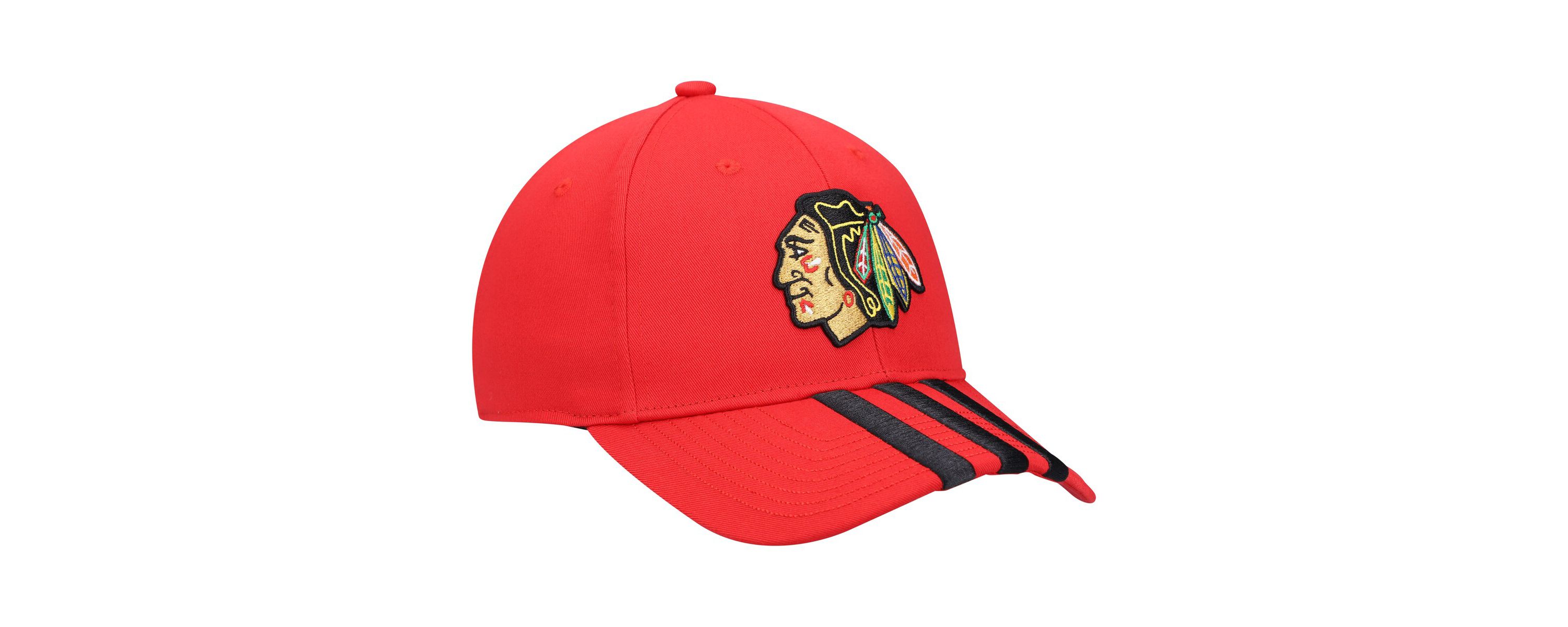 NHL Chicago Blackhawks Locker Room Three Stripe Adjustable Hat