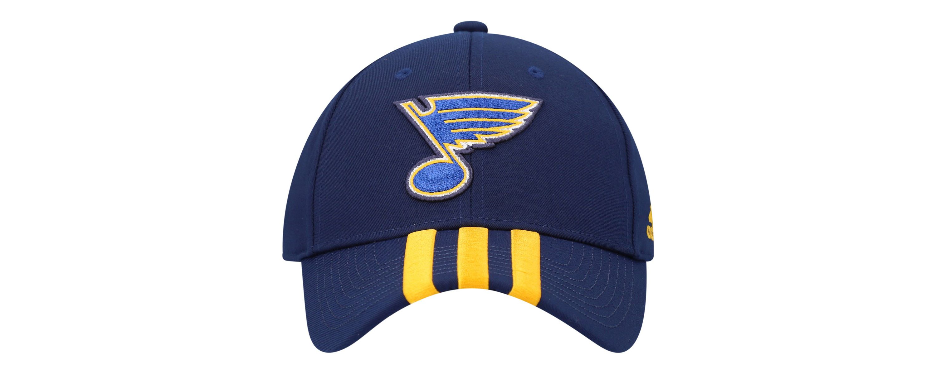 NHL St. Louis Blues Locker Room Primegreen Three Stripe Adjustable Hat