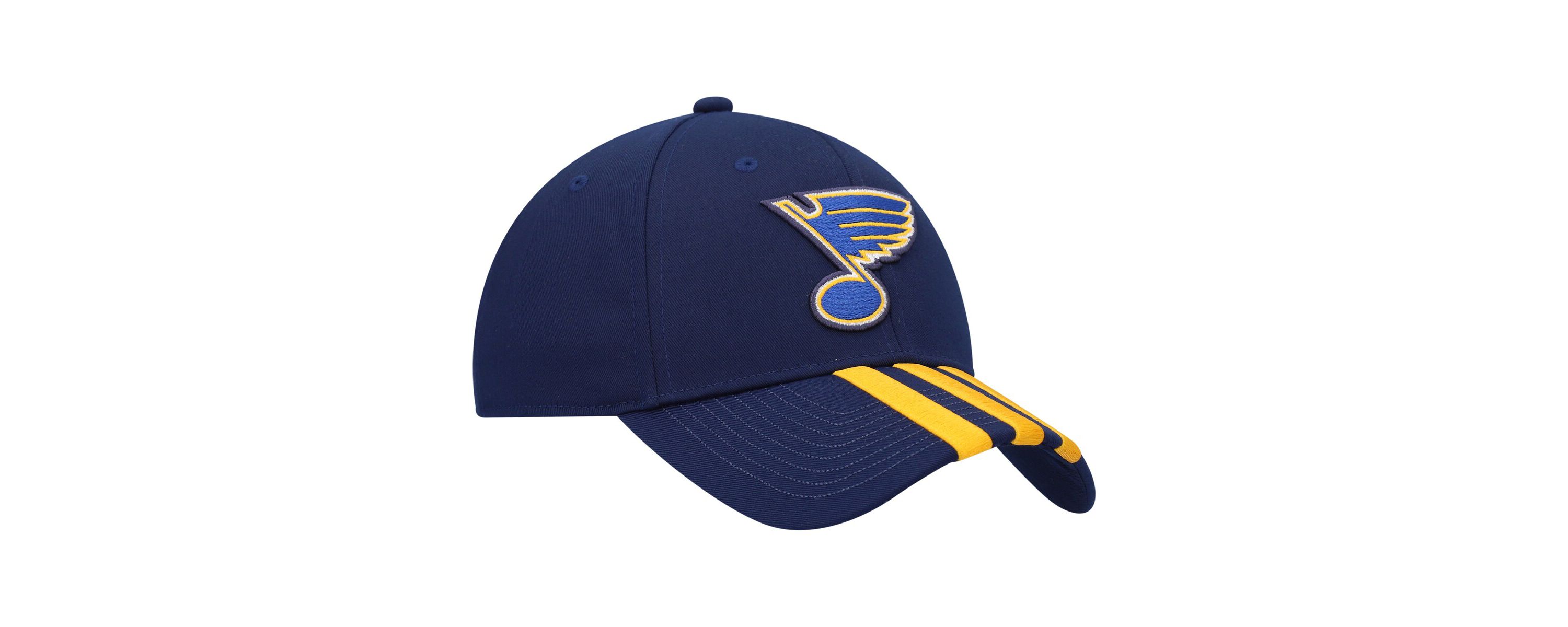 NHL St. Louis Blues Locker Room Primegreen Three Stripe Adjustable Hat