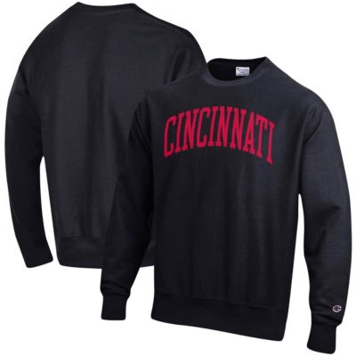 Champion Men's NCAA Cincinnati Bearcats Relaxed Fit Arch Reverse Weave Pullover Sweatshirt, Black, Small