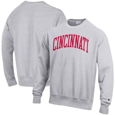 Champion Men's NCAA Cincinnati Bearcats Relaxed Fit Arch Reverse Weave Pullover Sweatshirt, Gray, Small