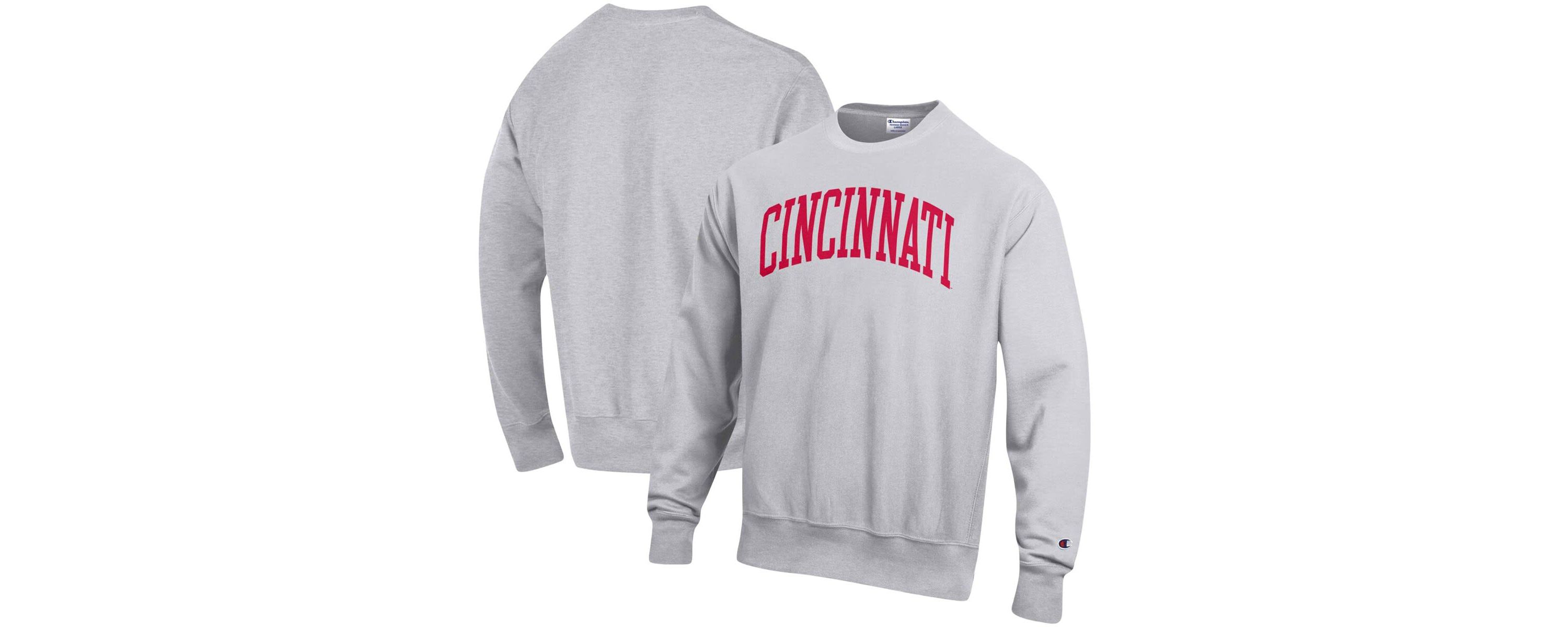 NCAA Cincinnati Bearcats Relaxed Fit Arch Reverse Weave Pullover Sweatshirt
