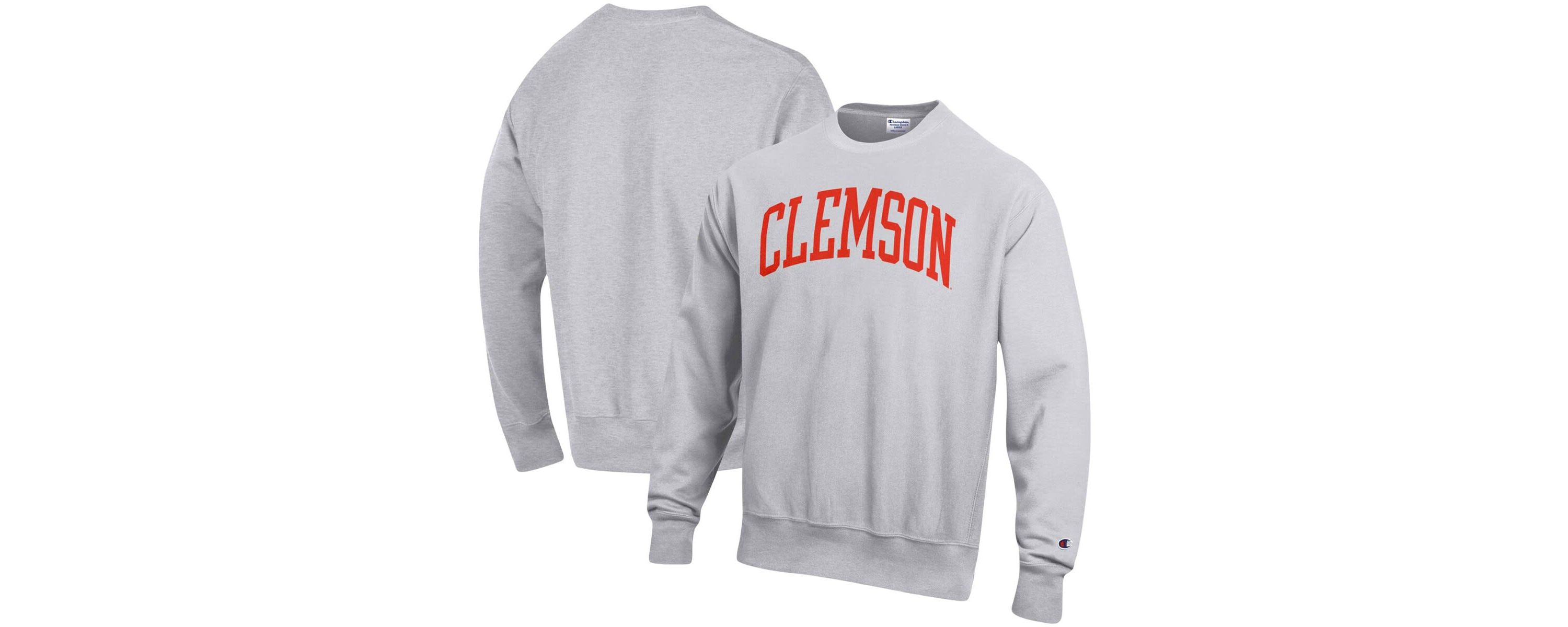 NCAA Clemson Tigers Relaxed Fit Arch Reverse Weave Pullover Sweatshirt
