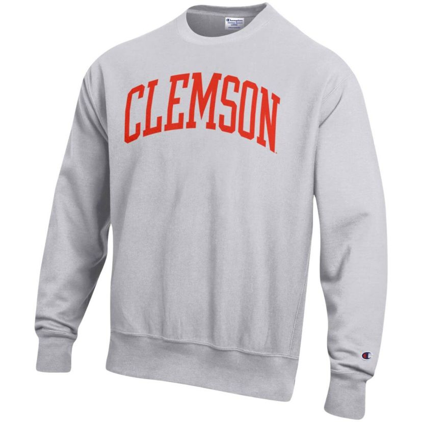 NCAA Clemson Tigers Relaxed Fit Arch Reverse Weave Pullover Sweatshirt