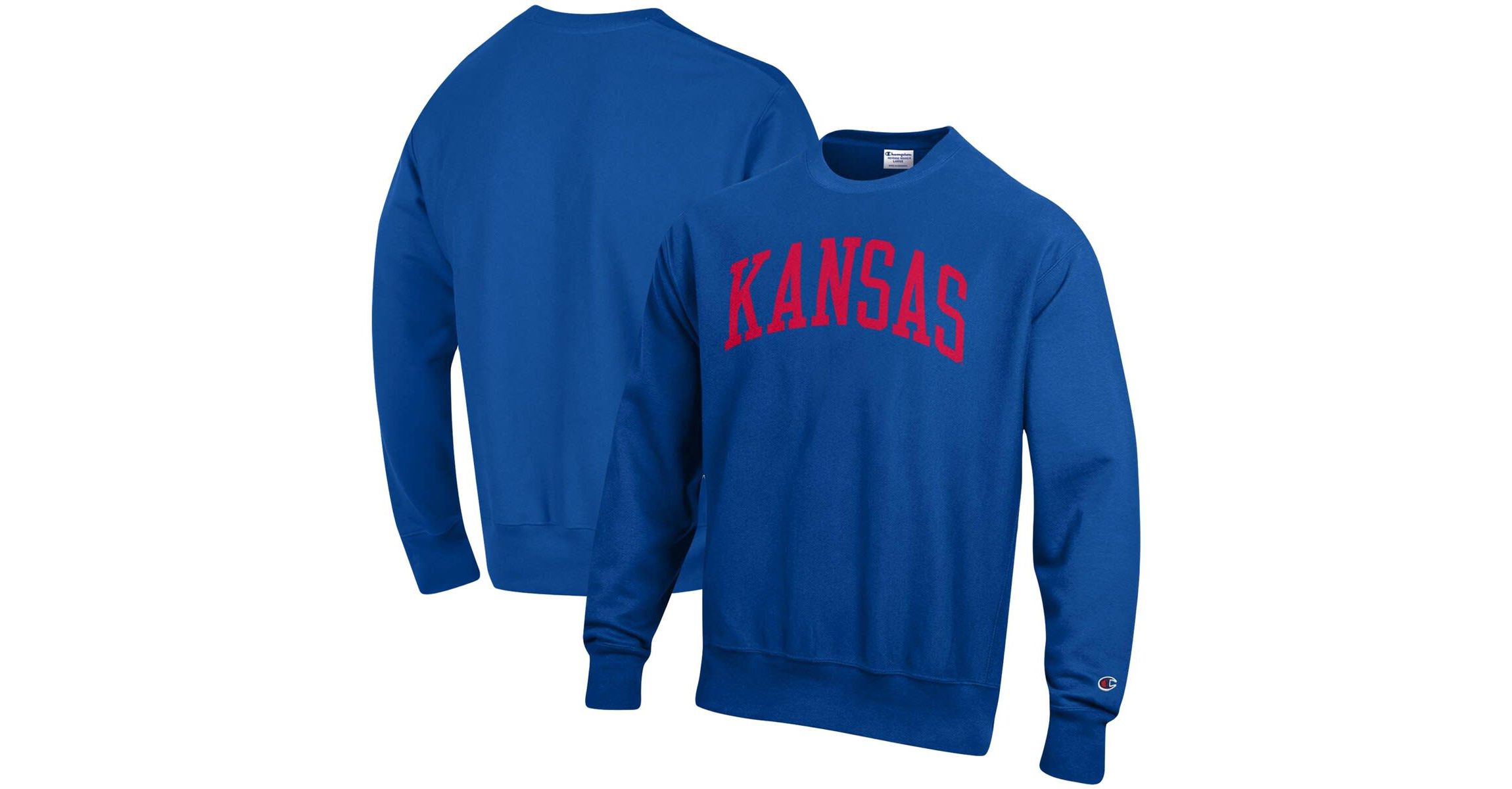 NCAA Kansas Jayhawks Relaxed Fit Arch Reverse Weave Pullover Sweatshirt