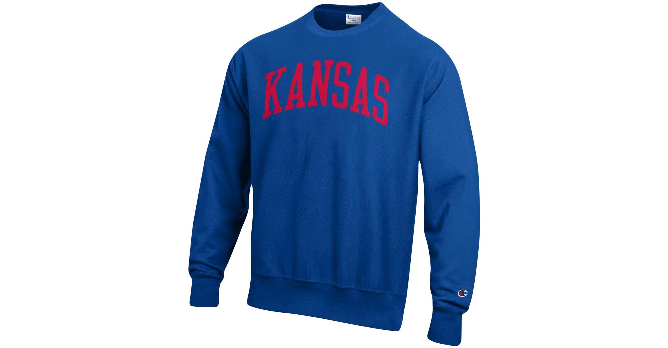 NCAA Kansas Jayhawks Relaxed Fit Arch Reverse Weave Pullover Sweatshirt
